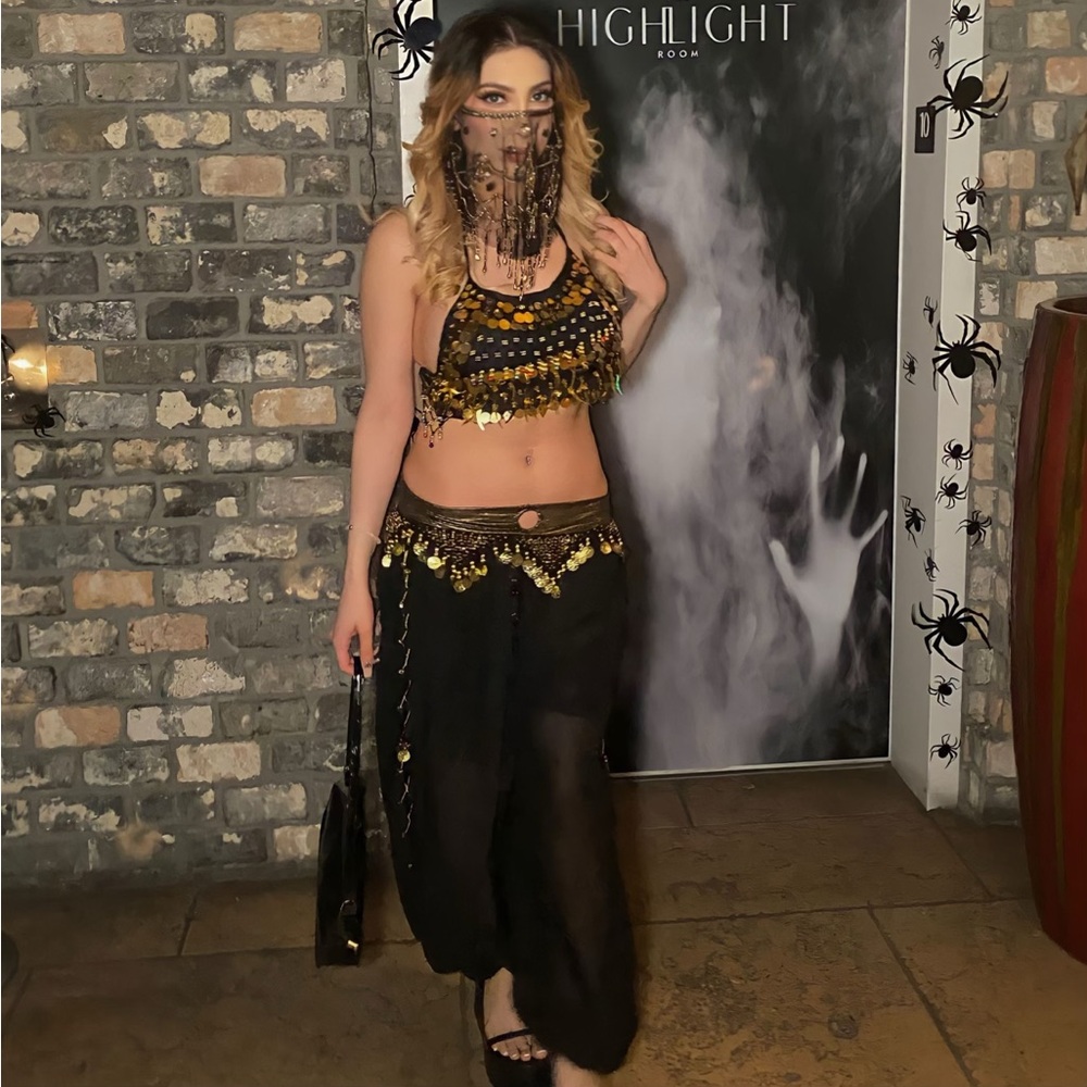Belly Dancer Costume with Coin Accents – Size Small
